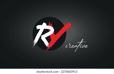 RY Letters Brush Paint Logo icon, Elegant Vector Design