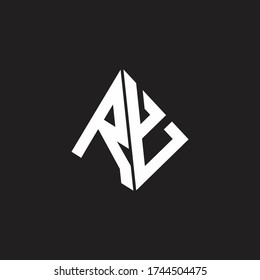 RY Logo monogram with standout triangle shape ribbon design template