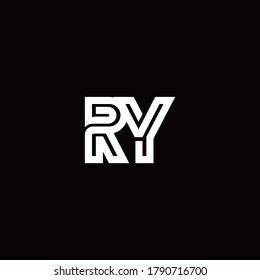 Ry Monogram Logo Abstract Line Design Stock Vector (Royalty Free ...