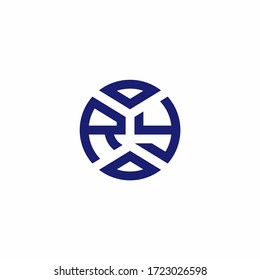 RY-Monogramm-Logo mit abstrakten Formen in modernen Designvorlagen