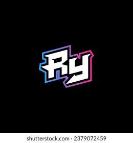 RY-Logo-Design mit abstraktem Formkonzept in Vektorgrafik