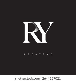 Marca de letra elegante mínima del logotipo del monograma de RY para el lujo, moda   Marcas creativas	
