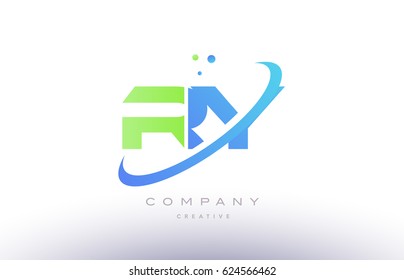 ry r y alphabet green blue swoosh letter company logo vector icon design template