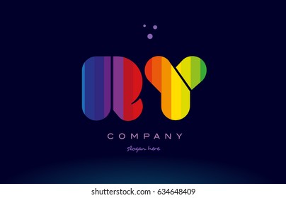 ry r y alphabet letter colorful creative colors text dots creative company logo vector icon design template