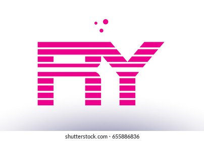 ry r y alphabet letter logo pink purple line stripe company design template creative abstract vector