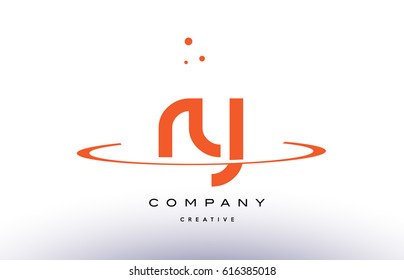 RY R Y creative orange swoosh dots alphabet company letter logo design vector icon template