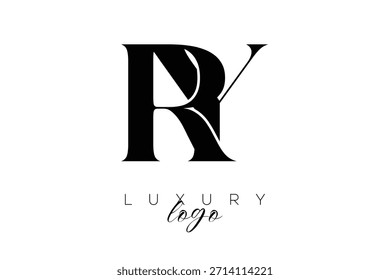 RY Serif Letter Monogram Typography Logo for Elegant Premium Branding Identity