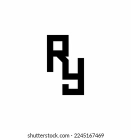 ry yr r y initial letter logo isolated on white background