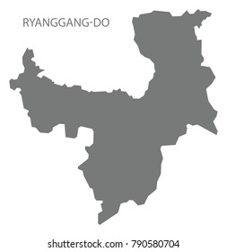 Ryanggang-do map of North Korea grey illustration silhouette shape