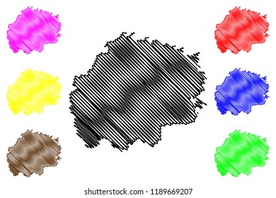 Ryazan Oblast (Russia, Subjects of the Russian Federation, Oblasts of Russia) map vector illustration, scribble sketch Ryazan Oblast map