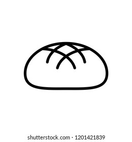 Rye Bread Loaf Bakery Bun Toast Flat Icon Pictogram.