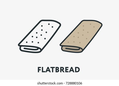 Rye Bread Loaf Bakery Bun Toast Minimal Flat Line Outline Colorful and Stroke Icon Pictogram