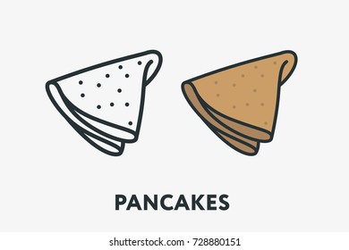 Rye Bread Loaf Bakery Bun Toast Minimal Flat Line Outline Colorful and Stroke Icon Pictogram