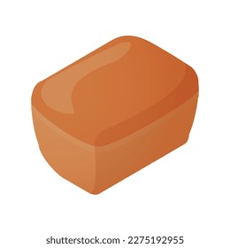 Rye bread loaf isometric icon 3d vector illustration