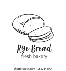 Rye bread outline icon for bakery shop or food design. Vector illustration.