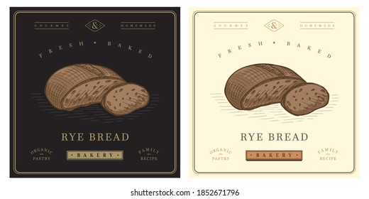 Rye dark bread loaf vintage