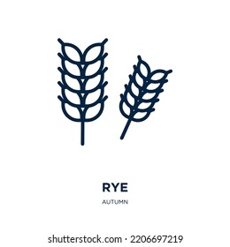 rye icon from autumn collection. Thin linear rye, grain, cereal outline icon isolated on white background. Line vector rye sign, symbol for web and mobile