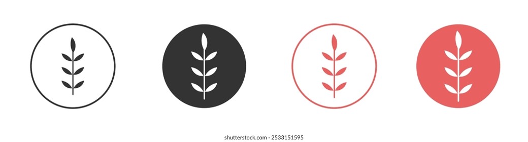 Rye icon Flat set in black and white color