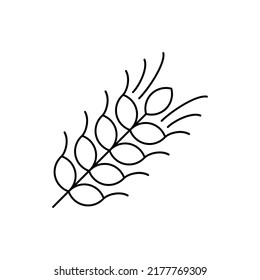 Roggensymbol im Strichstil Symbol einzeln auf weißem Hintergrund