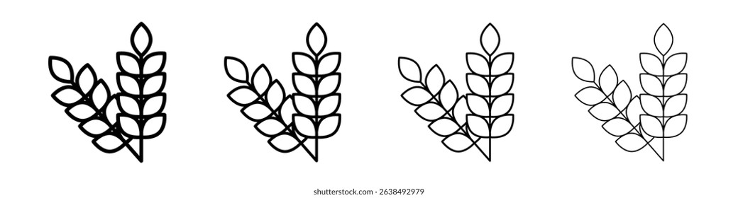 Rye icon Outline sign symbol set