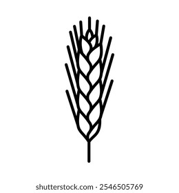 Rye, line icon. Spike of rye, linear illustration of cereals plant. Bread, nutrition, gluten, carbs or agriculture. Editable stroke, thin line, simplicity style.