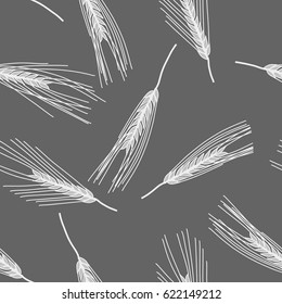 Rye seamless pattern. Vector background.