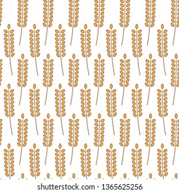 Rye. Seamless pattern in warm orange tones on a white background.