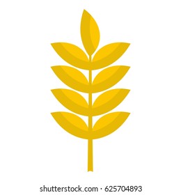 Rye spica icon flat isolated on white background vector illustration
