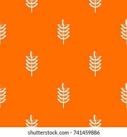 Rye spica pattern repeat seamless in orange color for any design. Vector geometric illustration