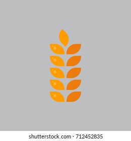 Rye Spike Icon Oktoberfest Festival Concept Flat Vector Illustration