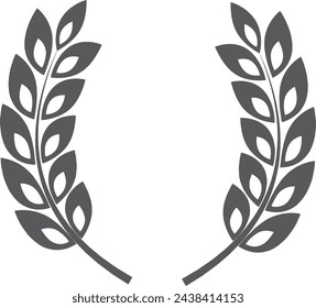 Rye wreath black silhouette. Premium quality emblem