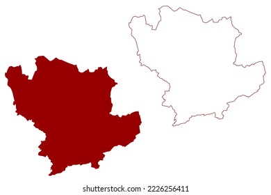 Ryedale Non-metropolitan district (United Kingdom of Great Britain and Northern Ireland, ceremonial county North Yorkshire, England) map vector illustration, scribble sketch map