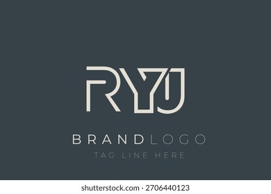 Diseño de logotipo de letra abstracta RYJ. Diseño moderno del logotipo del negocio con tipografía Abstractas y estilo contemporáneo