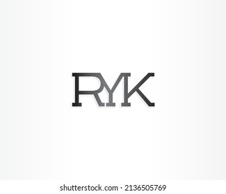 RYK initial letter concept design logo