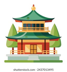 
Ilustración vectorial de Ryokan sobre fondo blanco