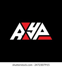 RYP triangle letter logo design with triangle shape. RYP triangle logo design monogram. RYP triangle vector logo template with red color. RYP triangular logo Simple, Elegant, and Luxurious design.