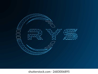 Diseño de Vector de logotipo de letra polivinílica baja RYS. Diseño de logotipo de poliéster inferior RYS. Logotipo de poliéster bajo.