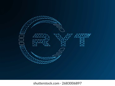 Diseño de Vector de logotipo de letra de polietileno baja RYT. Diseño de logotipo de poliéster inferior RYT. Logotipo de poliéster bajo.