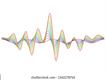 rythm music wave rainbow multi color sound wave vector illustration template