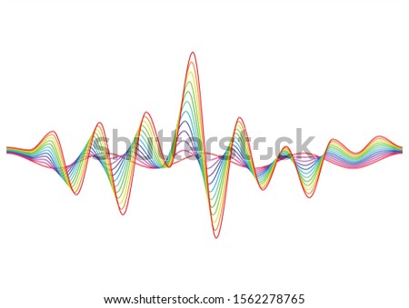 rythm music wave rainbow multi color sound wave vector illustration template