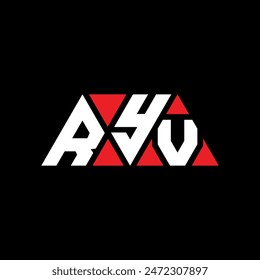 RYV-Dreieck-Buchstaben-Logo-Design mit Dreieck-Form. RYV Dreieck Logo Design Monogramm. RYV Dreieck Vektorgrafik Logo Vorlage mit Rot Farbe. RYV dreieckiges Logo Einfaches, elegantes und luxuriöses Design.