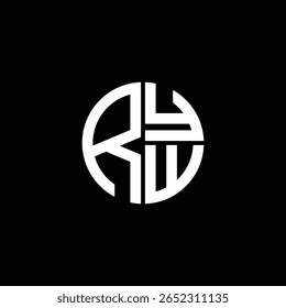 RYW logo RYW icono RYW monograma RYW letra minimalista Círculo plano Diseño de logotipo abstracto moderno único.