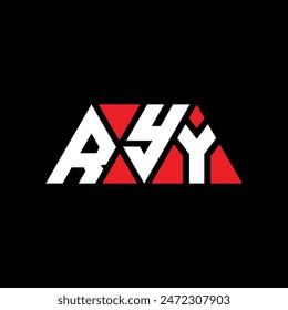 RYY Dreieck-Buchstaben-Logo-Design mit Dreieck-Form. RYY Dreieck Logo Design Monogramm. RYY Dreieck Vektorgrafik Logo Vorlage mit Rot Farbe. RYY dreieckiges Logo Einfaches, elegantes und luxuriöses Design.
