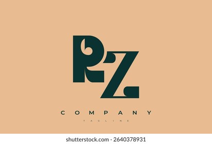 RZ Abstract Geometric Logo Design. Modern and elegant logo design with simplistic typography elements, showcasing branding excellence.