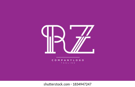 RZ iniciales abstractas monograma texto letra de texto diseño de logotipo