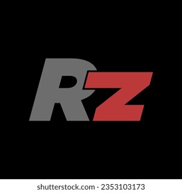 Rz brand name typography vector icon.