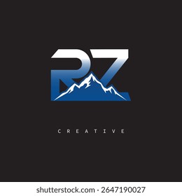 RZ Creative Mountain Logo – Bold Gradient Letter mark Branding Design for Business  Outdoor Brands	
