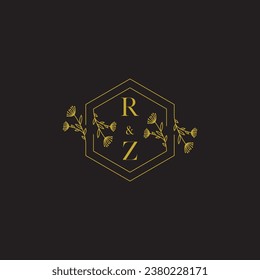 RZ elegant wedding initial logo in high quality professional design that will print well across any print media
