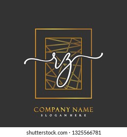 RZ Initial Handwriting logo template vector