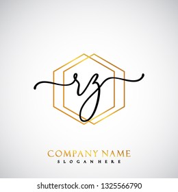 RZ Initial Handwriting logo template vector